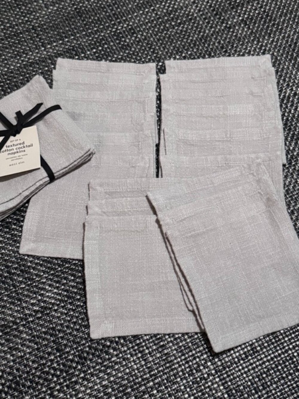 West Elm Textured Cotton Cocktail Napkins, NWT, 24 Napkins, 4 Sets of 6 - Picture 5 of 5